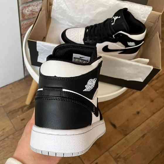 Кроссовки Nike AIR Jordan Белые Мужские Черные Джорданы Высокие Найк (размеры: 41,42,43,44,45) Днепр