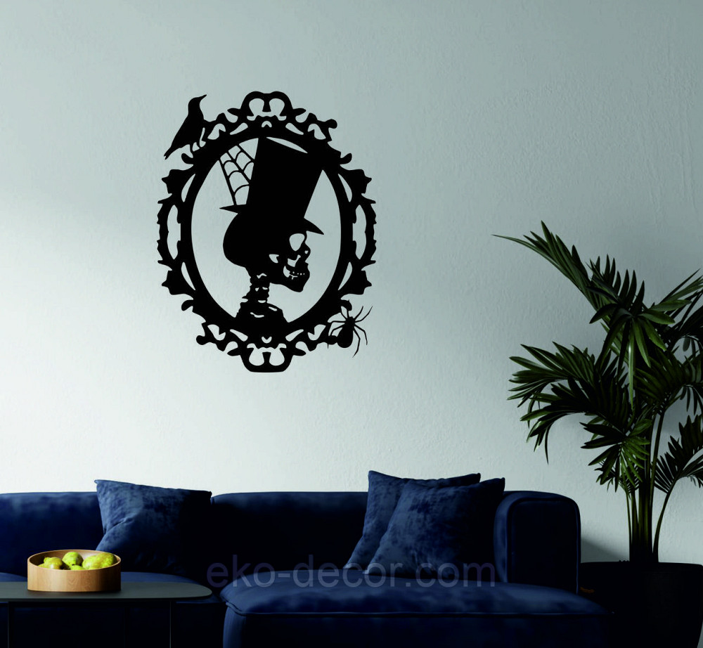 Декоративное настенное Панно «Скелет», Декор на стену 90*70 см, Черный Киев - изображение 1