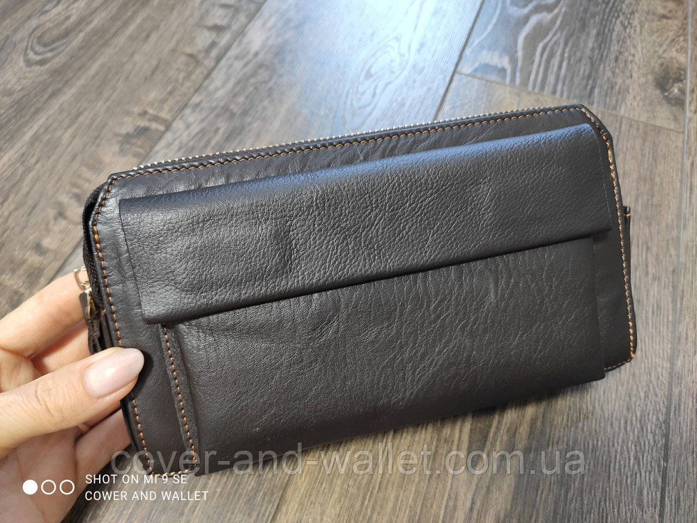 Солидный мужской клатч из натуральной кожи на молнии Marco Coverna MC 8739-3 Black Киев - изображение 2
