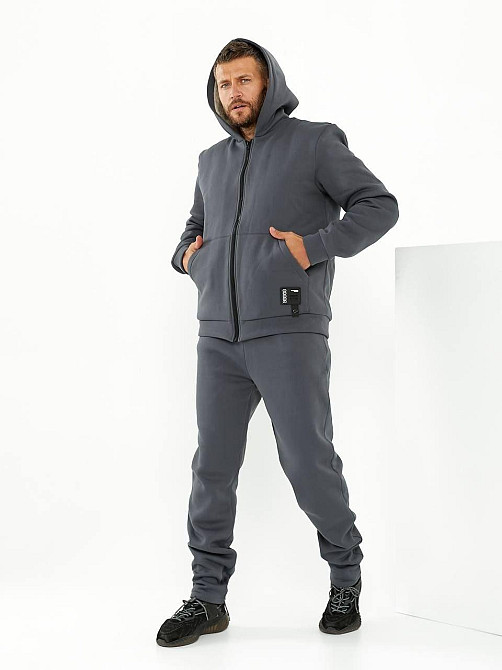 Мужской теплый костюм на флисе с мехом Серый 48/50 Харьков - изображение 3