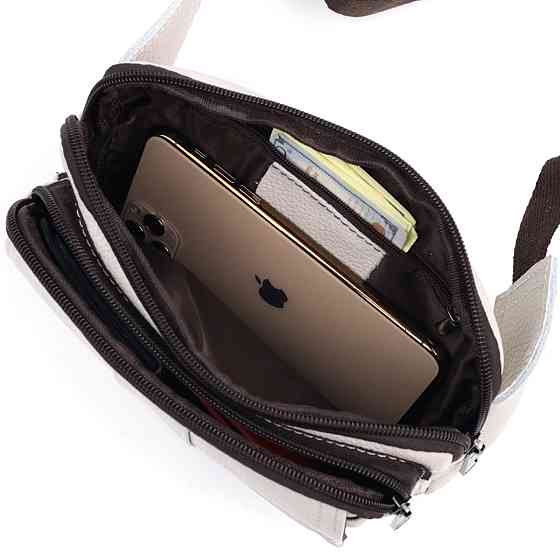 Сумка на пояс із натуральної шкіри Vintage 21305 Біла Київ