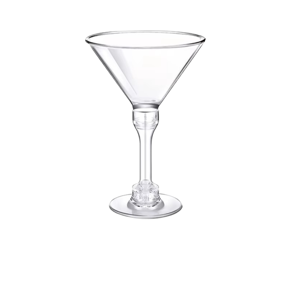 Набор бокалов для мартини 135 мл, 10 шт, многоразовые, пластиковые, прозрачные для коктейлей с съёмной ножкой Каменец-Подольский - изображение 6
