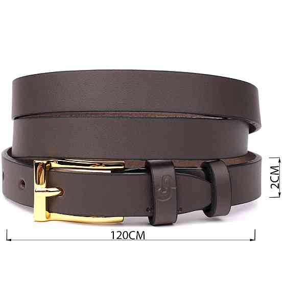 Елегантний вузький шкіряний ремінь для жінок GRANDE PELLE 22952 Червоний Київ