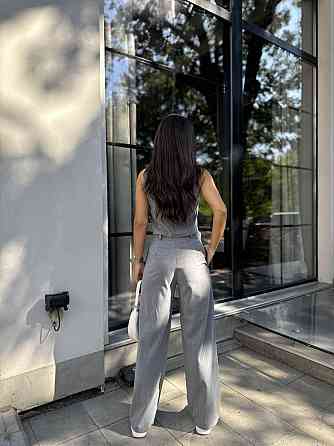 Женский брючный костюм двойка: жилет и брюки турецкая костюмка Серый, 44 Одесса