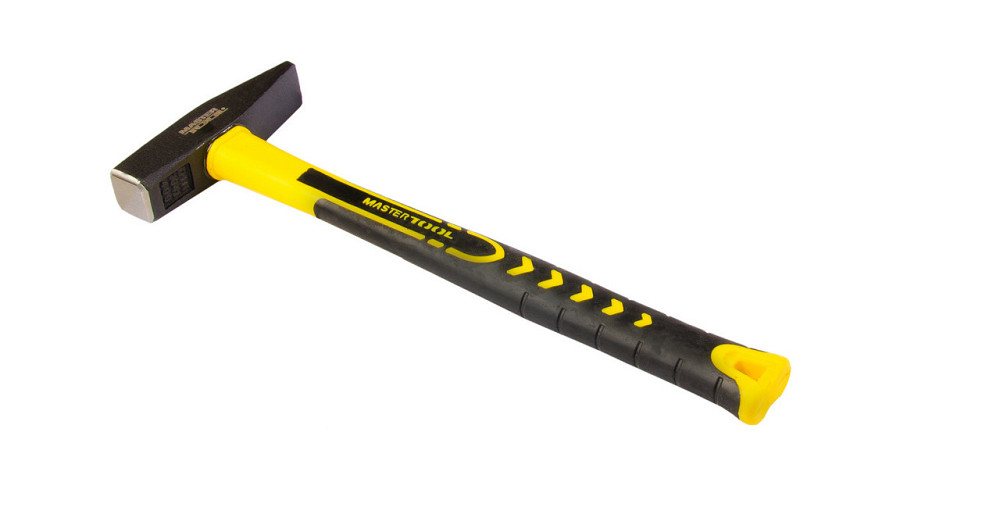Молоток слесарный MASTERTOOL 400 г HRC50 рукоятка фибергласовая 310 мм 02-0804 Ровно - изображение 1