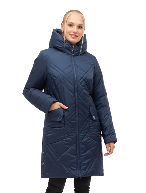 Модный пуховик с капюшоном синего цвета. 46.48.50р. Киев - изображение 1