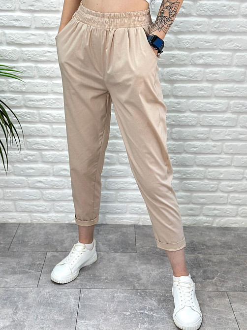 Літні штани з підворотом "Hunter" оптом | Норма | Розпродаж моделі Київ - фото 4