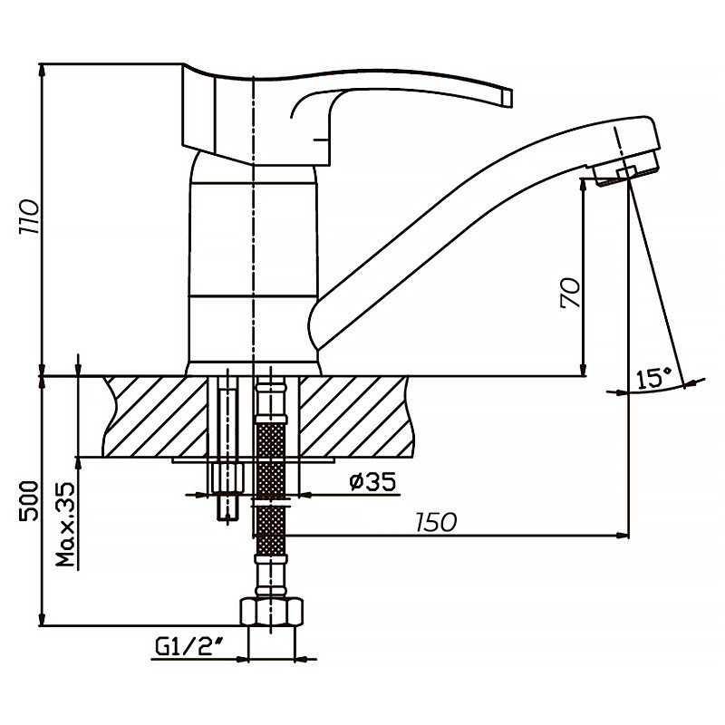 Змішувач для умивальника Haiba FOCUS 004    ( HB0117 ) 38054 Харків - фото 2