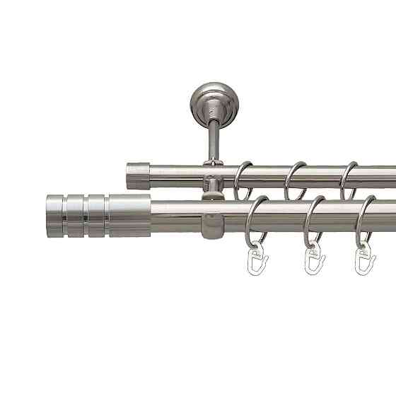 Карниз Orvit Модуло металевий дворядний відкритий гладка труба кільце металеве Нержавіюча Сталь 25\19 мм 160 Львов