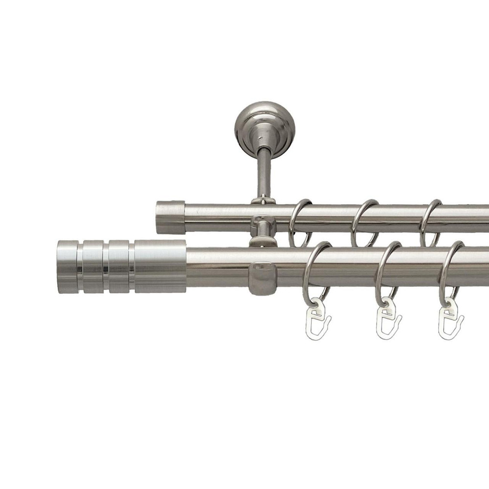 Карниз Orvit Модуло металевий дворядний відкритий гладка труба кільце металеве Нержавіюча Сталь 25\19 мм 160 Львов - изображение 1