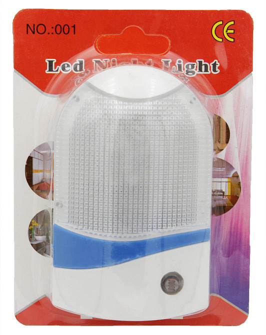 Ночник LED в розетку с датчиком освещения Простой 220V 5 LED Днепр - изображение 2