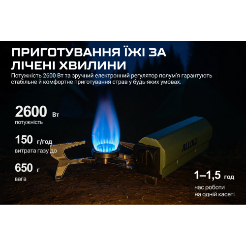 Портативная складная газовая плита Alloid Pro Adventure GS-2211 Харьков