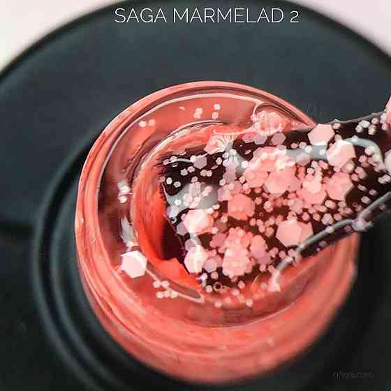 Гель-лак SAGA Marmelade №2 летняя коллекция оттенков мармелада (персиковый с хлопьями) 9 мл. Киев