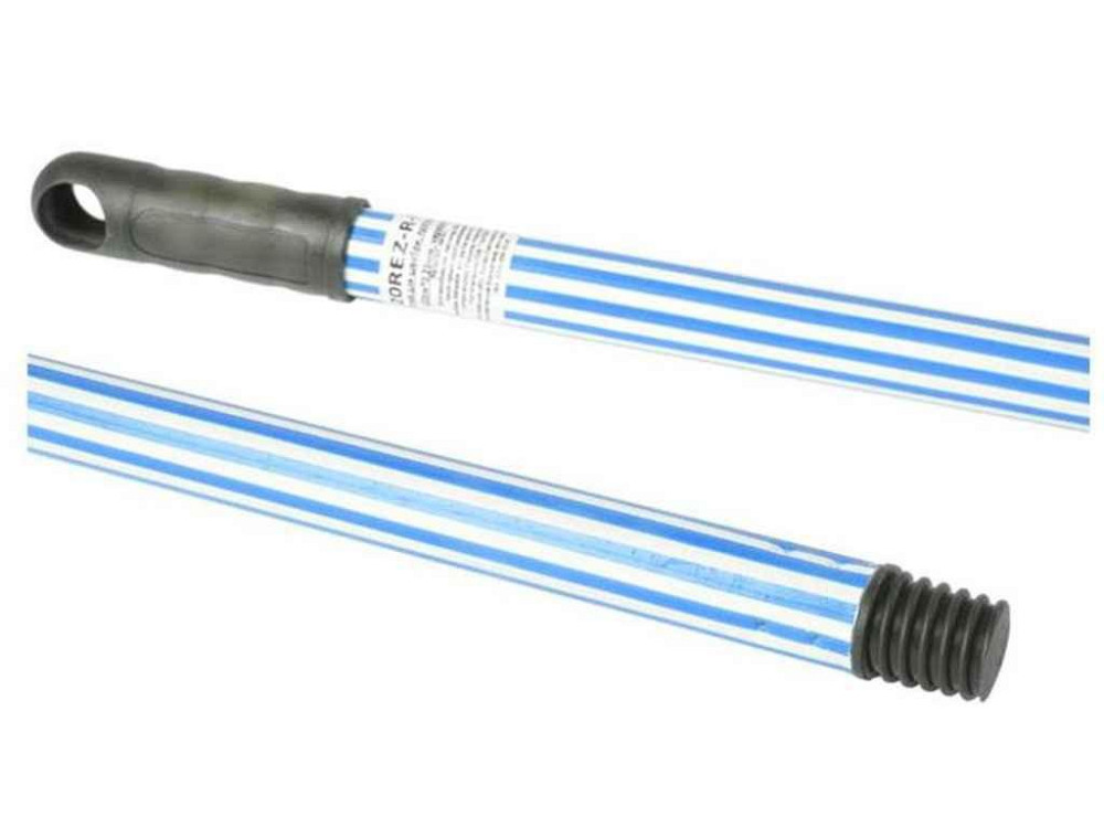 Ручка для швабры, прорезиненная, голубо белая 120REZ-B-RO ТМ Metalstick Киев - изображение 1