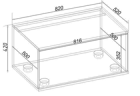 Тумба в гостиную Hugo H-8, Белый, 820/520/420 Львов