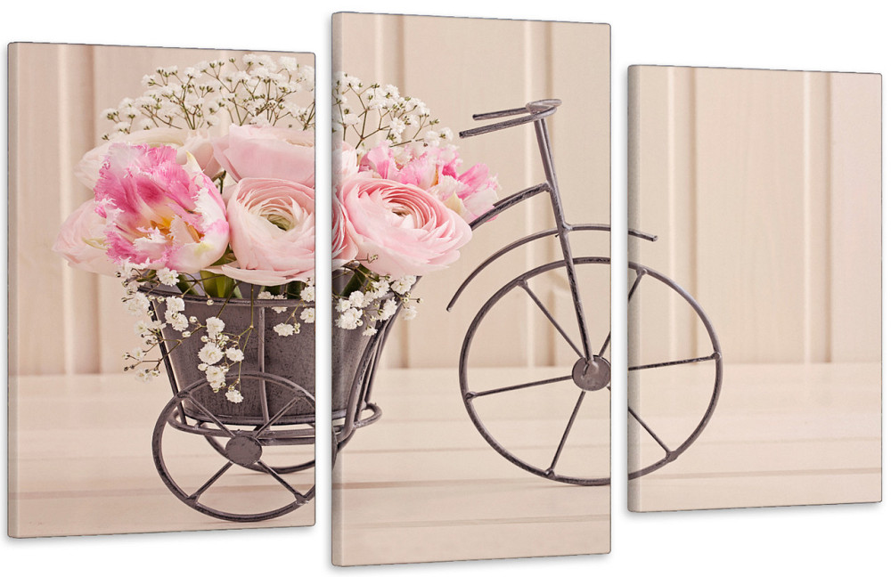 Модульна картина у вітальню/ спальню Квіти у велосипеді  Art-540_3 Київ - фото 1