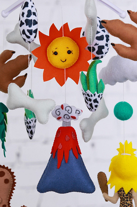 Дитячий музичний мобіль на ліжечко для немовлят WooolyWool «Печерні люди» з 35 мелодіями (М030) Київ - фото 6