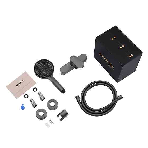 Смеситель для душа Kroner Element с душевым гарнитуром, графит Киев