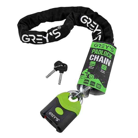 Велозамок Grey's ланцюговий з навісним замком 8*1200мм Киев