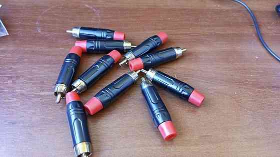 Штекер RCA gold, метал корпус, червоний Полтава