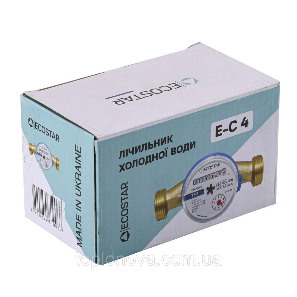 Лічильник холодної води ECOSTAR DN20 3/4" без штуцера L130 E-C 4,0 Чернівці - фото 5