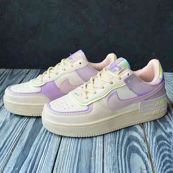 Кроссовки Nike Force Белые Женские Кожаные Форсы Разноцветные Найк Shadow (размеры: 36,37,38,39,40,41) - 25 Днепр