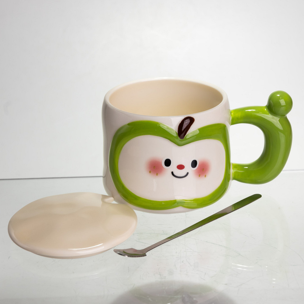 Фарфоровий набір: чашка з кришкою та ложкою для дітей Київ - фото 1