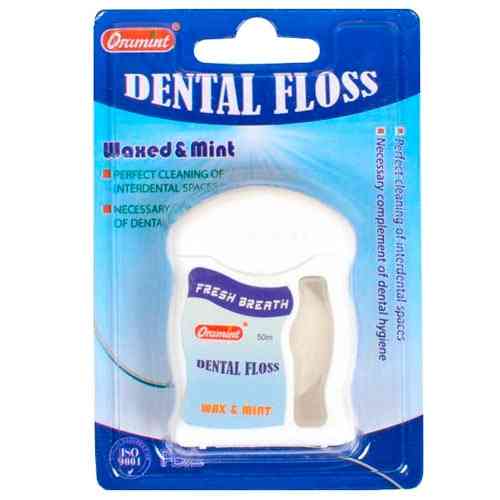 Зубная нить 50м плотная воскованная мятная ORAMINT Винница