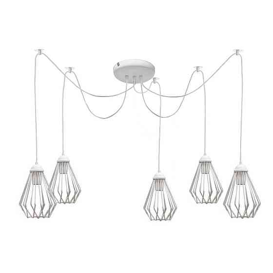 Подвесная люстра под старину паук белая 5 ламп Silvia NL 05371-5 W Одесса