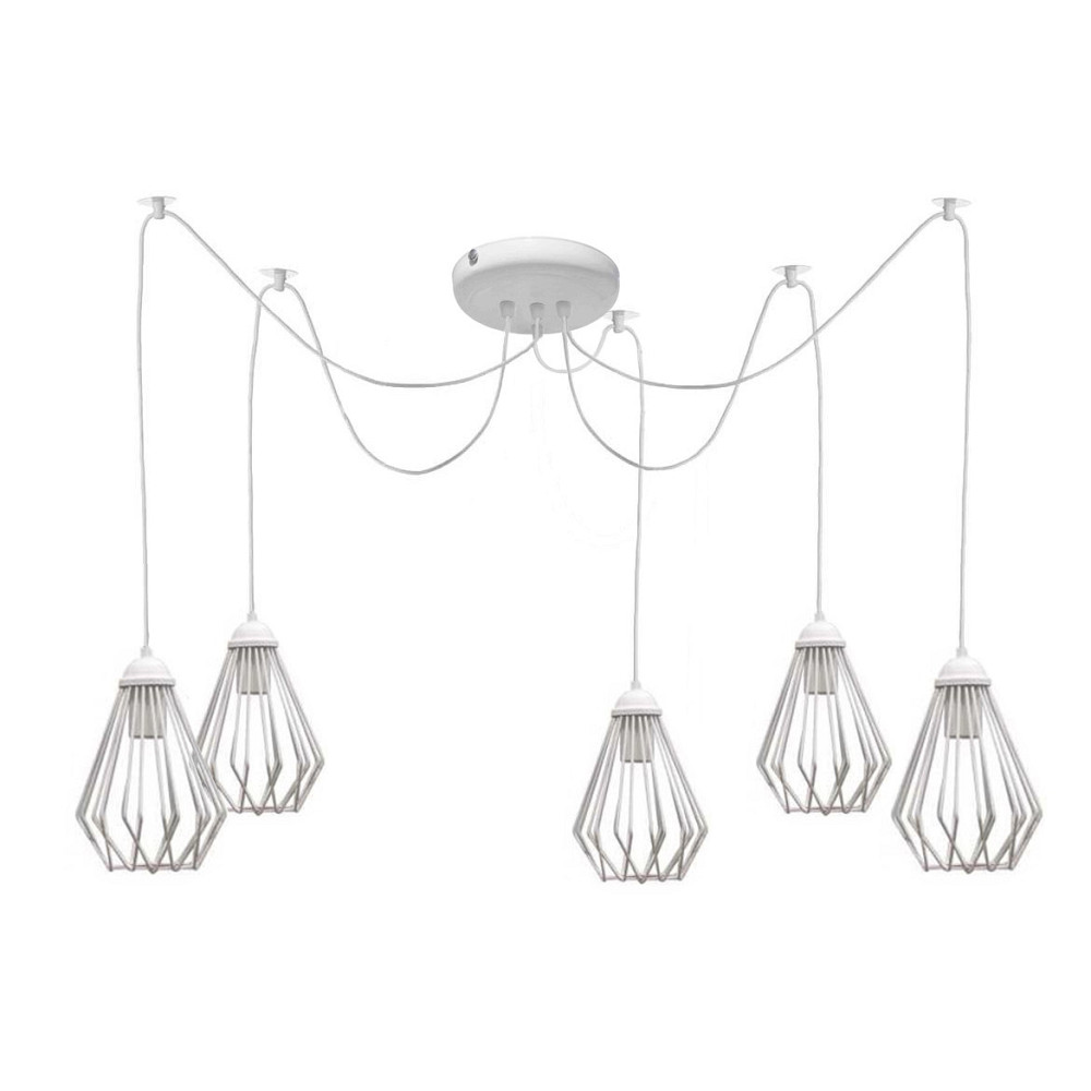 Подвесная люстра под старину паук белая 5 ламп Silvia NL 05371-5 W Одесса - изображение 2