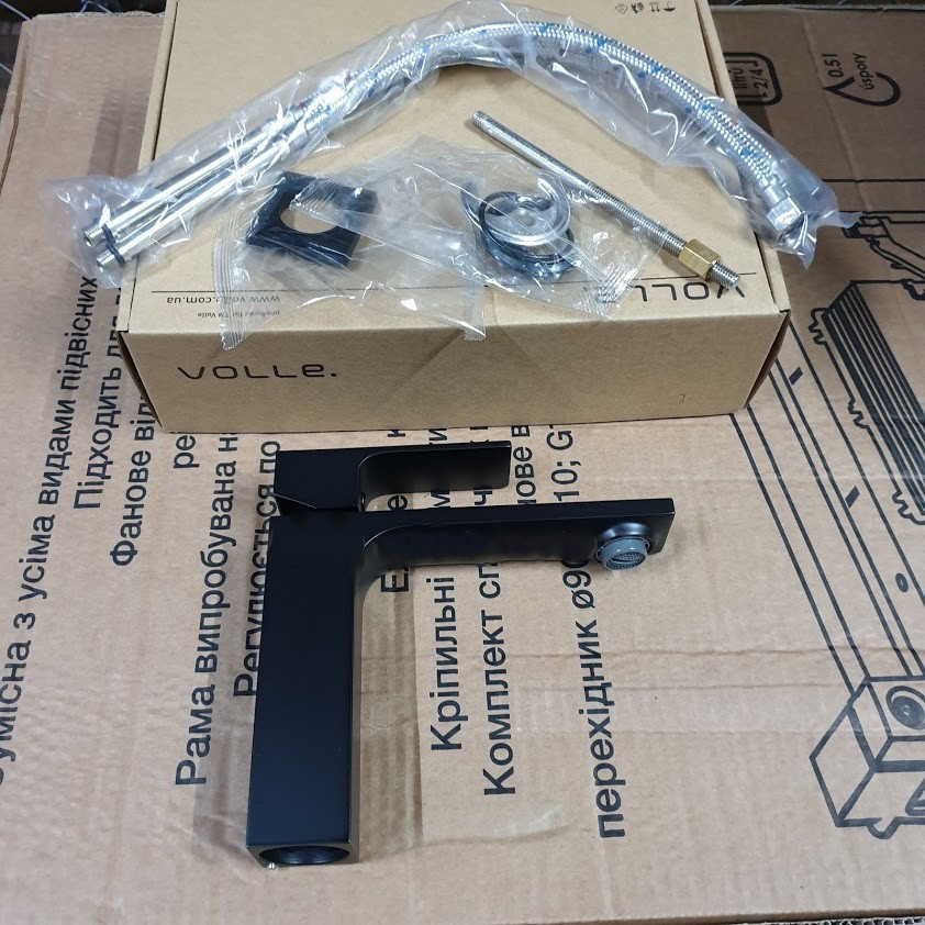 Змішувач для раковини Volle LEON de la noche чорний/матовий 1511.010104 Київ - фото 4