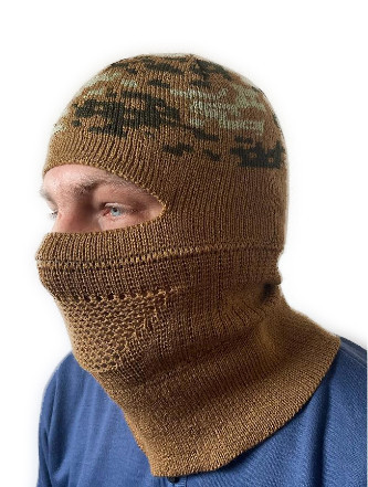 Балаклава чоловіча тактична підшоломник-кайот шапка койот пов'язана зимова тепла Одеса - фото 1