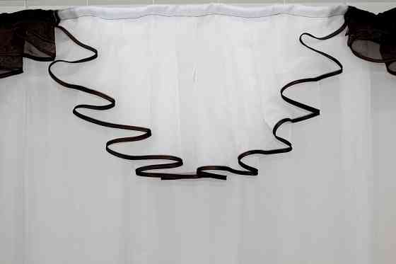 Кухонный (200х170см) комплект тюль с ламбрекеном цвет венге с белым 00к 59-194 Киев