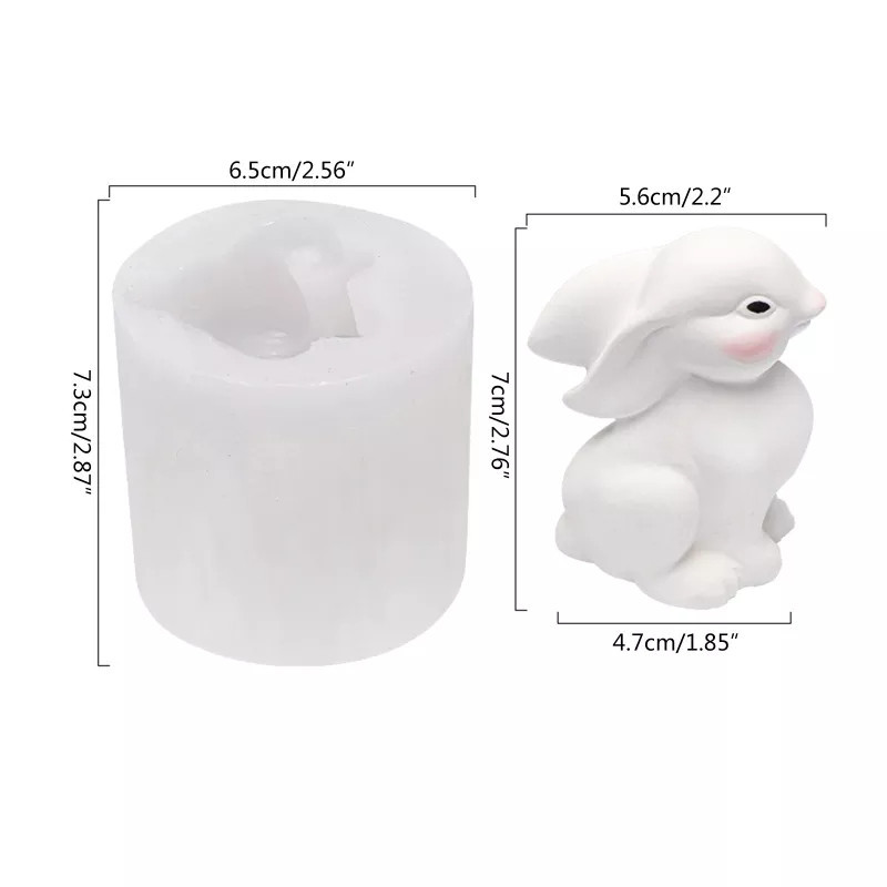 Молд силиконовый Заяц 73 на 65 мм белый Киев - изображение 2