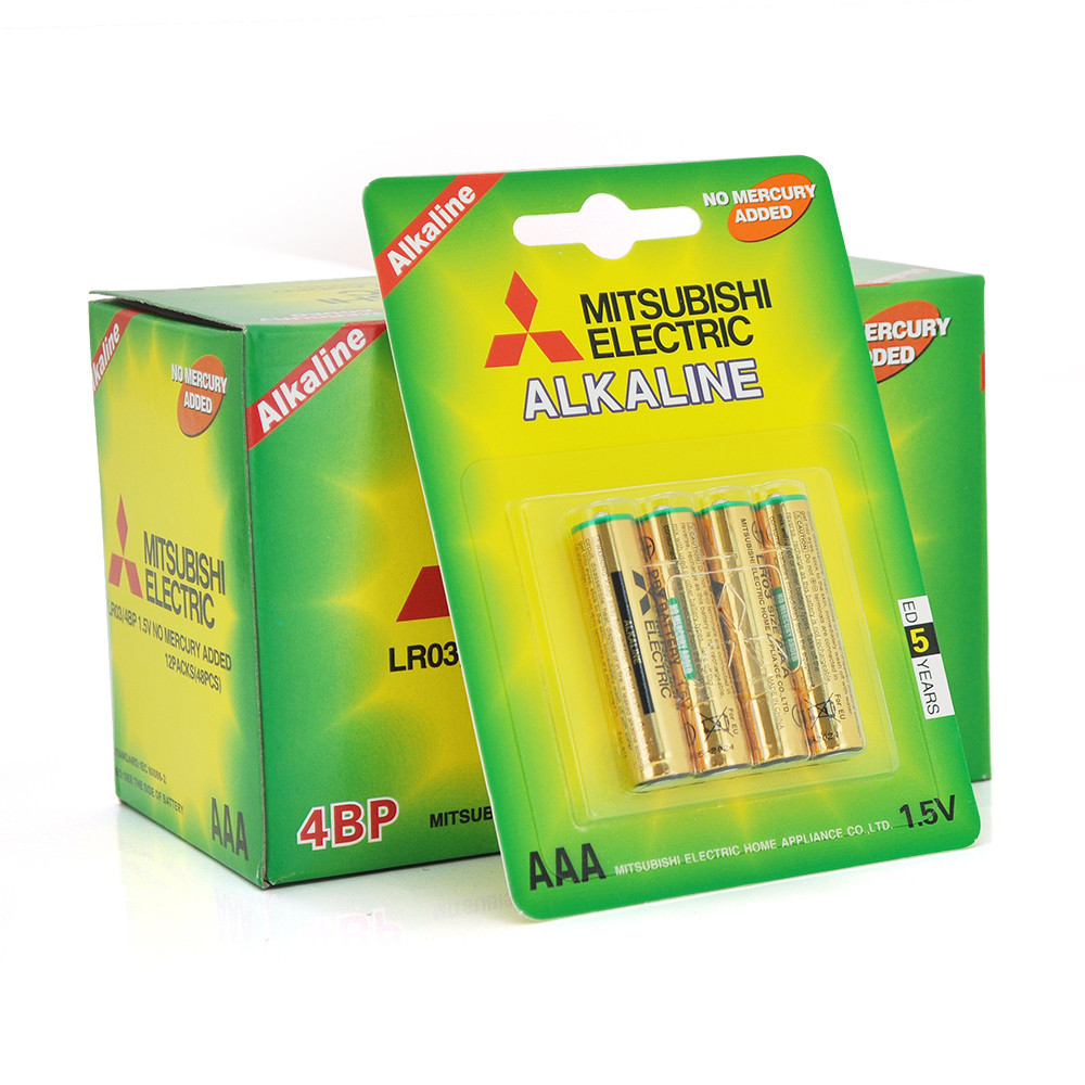 Батарейка щелочная MITSUBISHI 1.5V AAA/LR03, 4pcs/card, 48pcs/inner box, 576pcs/ctn (комплект 4шт) Полтава - изображение 1