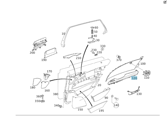 Mercedes-Benz  A2117300128 9E97 Внутрішня ручка - підлокітник чорний задніх лівих дверей E-class W211 E-class S211 Одесса