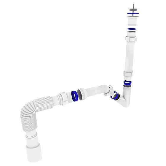 Сифон OPTIMUM для біде з різьбовим випуском та гофротрубою 32 * 40/50 OPTI 18050 Киев