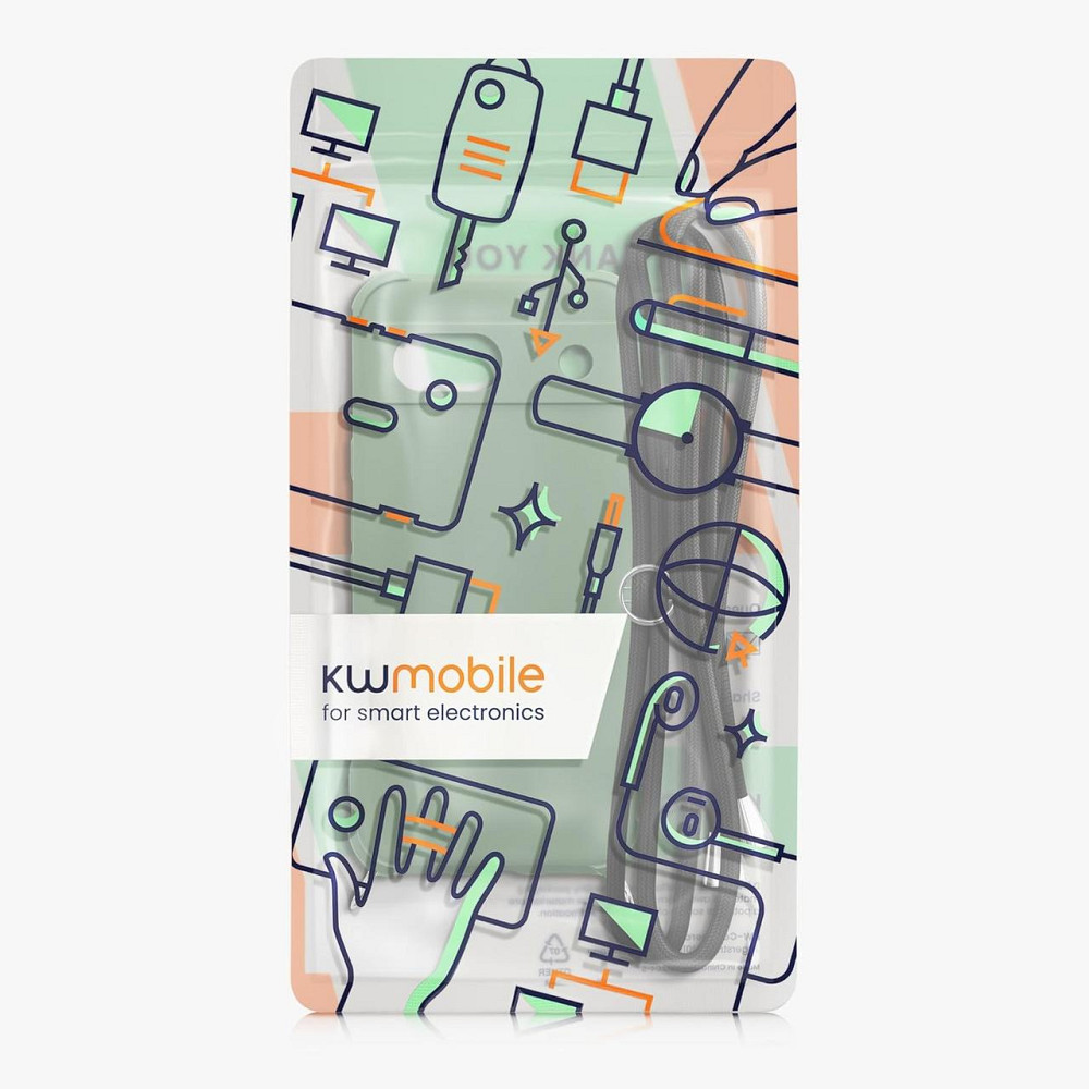 Силиконовый чехол для Google Pixel 8a с шнурком для ношения на шее серый Киев - изображение 3