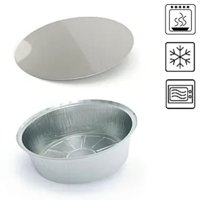 Контейнеры из алюминиевой фольги с алюминиево-картонной крышкой круглый, объём 1000 см³, 50 шт Павлоград - изображение 1