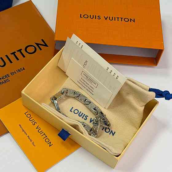 Мужской брендовый браслет Lv, ЛВ (20205) silver Киев