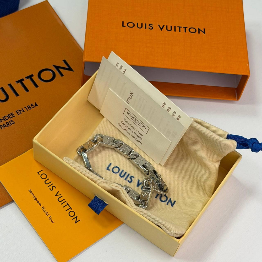Мужской брендовый браслет Lv, ЛВ (20205) silver Киев - изображение 2