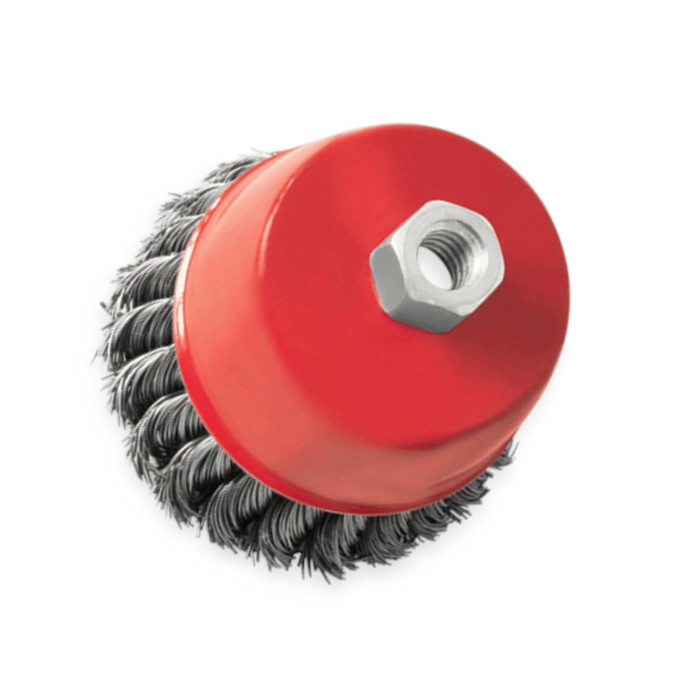 Щітка чашкова "болгарка" М14 пучки витого дроту 85мм Мукачево - фото 1
