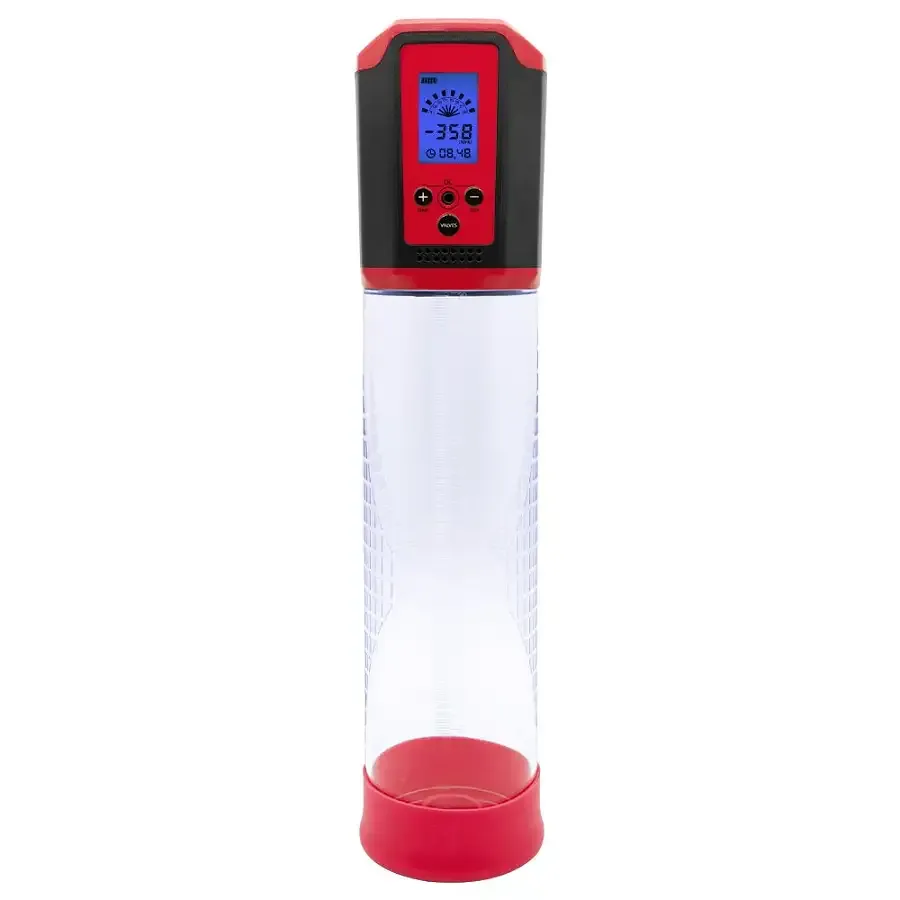 Автоматична вакуумна помпа Men Powerup Passion Pump Red, LED-табло, перезаряджувана, 8 режимів Львів - фото 1