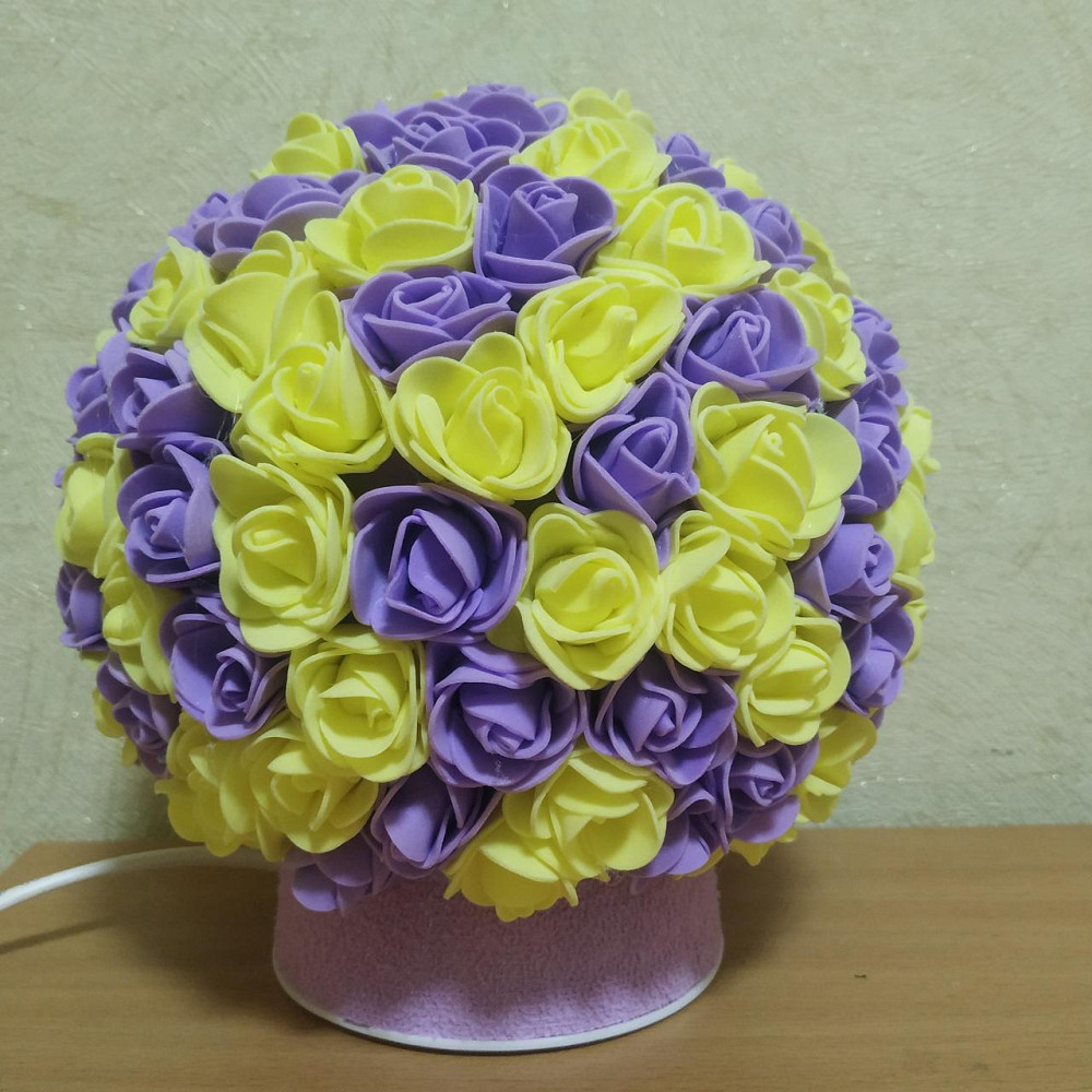 Світильник-нічник "Букет жовто-бузковий троянд" Дніпро - фото 5