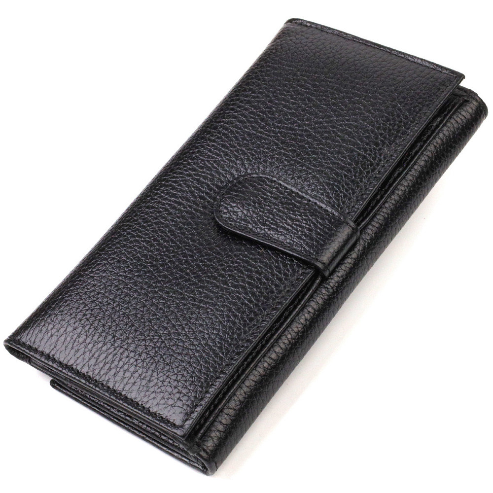 Уникальное портмоне унисекс из натуральной мелкозернистой кожи Черное (CANPELLINI) Киев - изображение 6