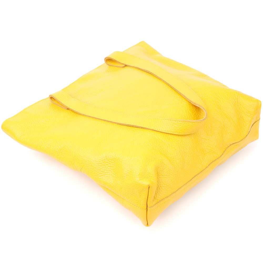 Місткий жіночий шоппер із натуральної шкіри Shvigel sale_15156 Жовтий Київ - фото 4