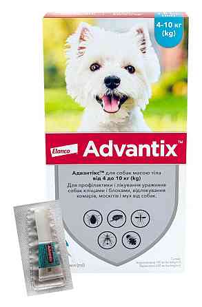 Капли Адвантикс для собак весом 4 - 10 кг (1,0 мл 1 пипетка) Elanco (срок до 10.2027 г) Винница