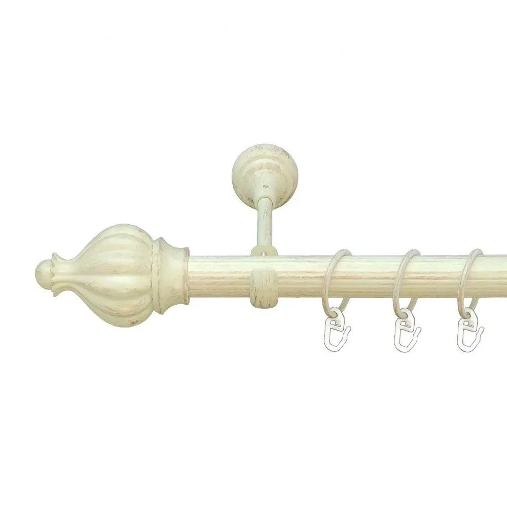 Карниз Orvit Таджа металевий однорядний відкритий рифлена труба кільце металеве Біле Золото 25 мм 160 см Львов - изображение 1