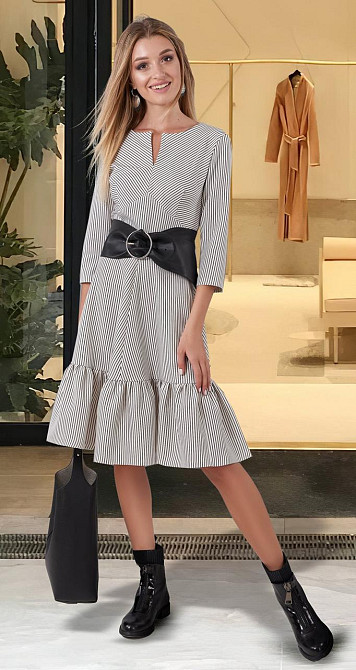 Плаття з оборкою в смужку (44) Київ - фото 2