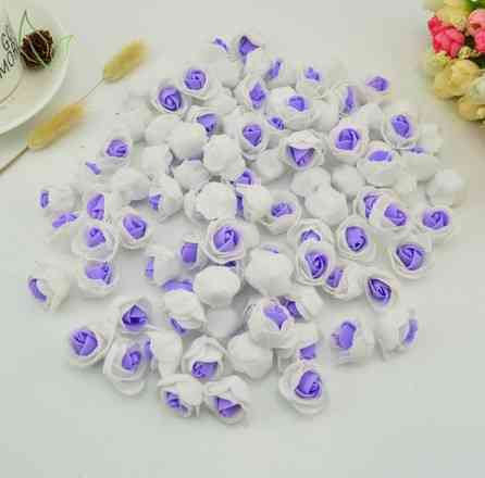 Головки квітів для рукоділля 50 штук 3 см біло-бузковий Київ